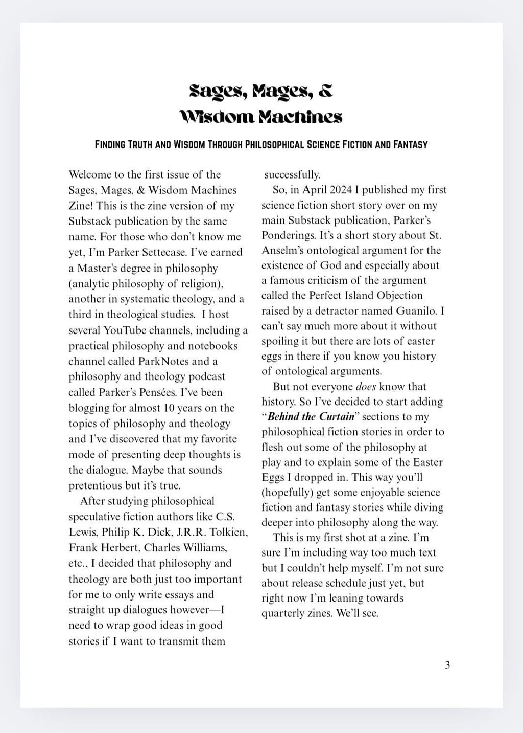 Sages, Mages, & Wisdom Machines Zine - Issue 1 Digital Download [PDF]