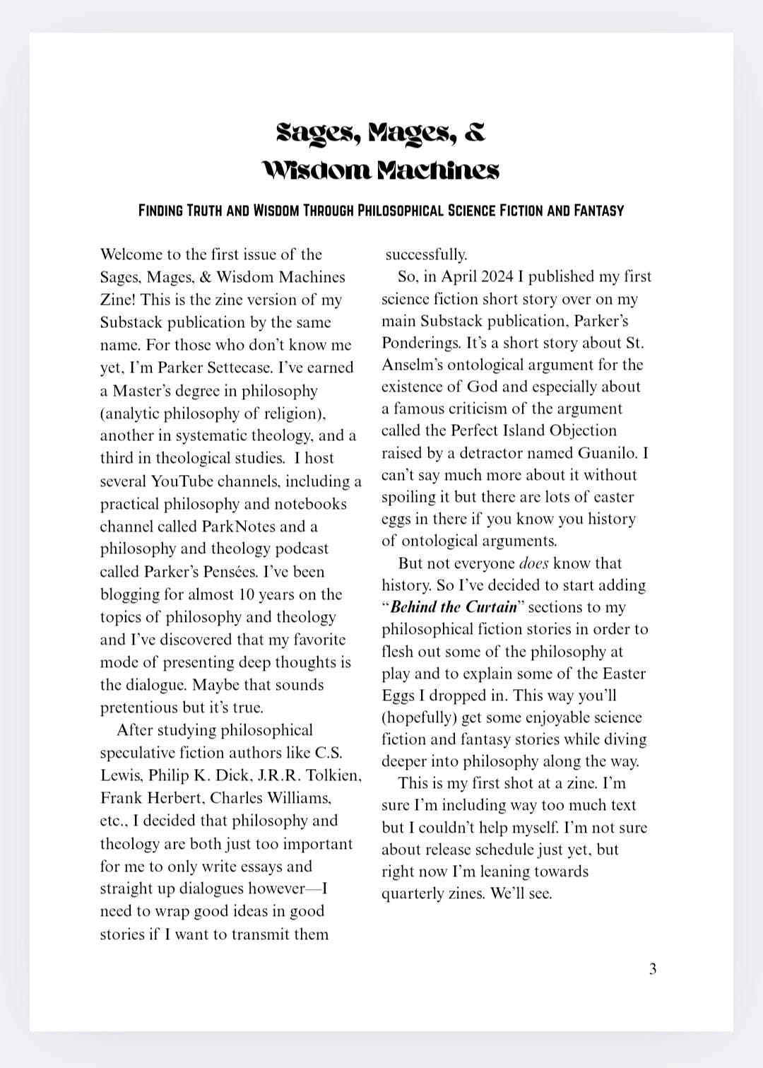 Sages, Mages, & Wisdom Machines Zine - Issue 1 Digital Download [PDF]